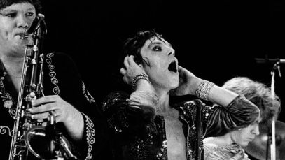 Bobby Keys performing with Mick Jagger and The Rolling Stones