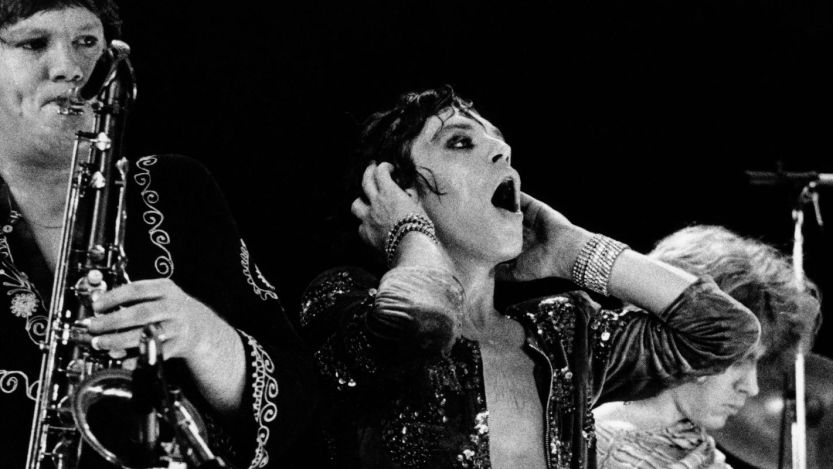 Bobby Keys performing with Mick Jagger and The Rolling Stones