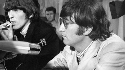 George Harrison and John Lennon