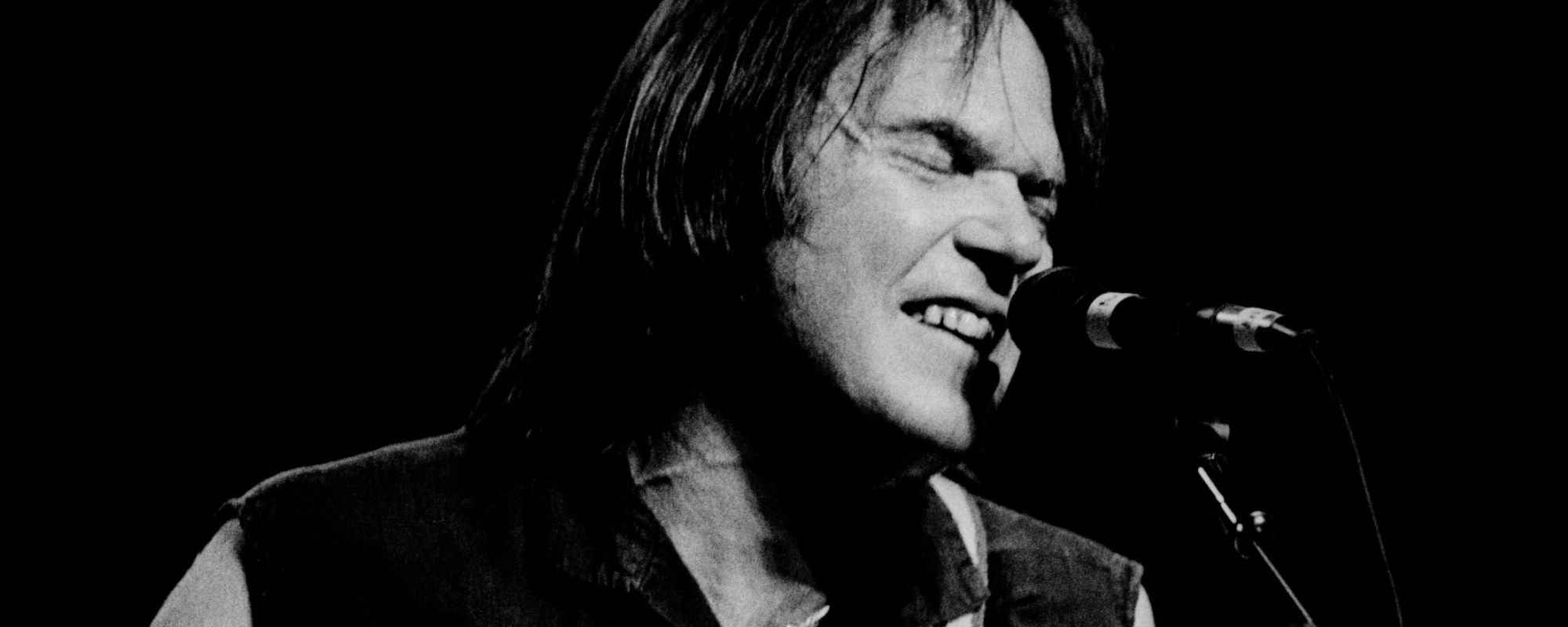 Neil Young performing in 1986