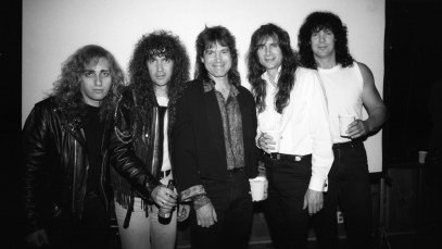 CHANHASSEN, MN - MAY 31: Rock band Alias poses for a portrait at Paisley Park Studios in Chanhassen, Minnesota on May 31, 1990. (Photo by Jim Steinfeldt/Michael Ochs Archives/Getty Images)