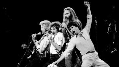 Country band Oak Ridge Boys perform onstage at the Poplar Creek Music Theater, Hoffmann Estates, Illinois, August 21, 1984. (Photo by Paul Natkin/Getty Images)